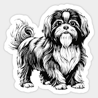 Shih Tzu Dog Breed Pencil Drawing Sticker